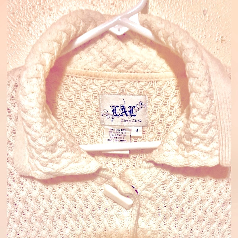 LAL Live a Little Vintage Ornamental Sweater, Size Medium